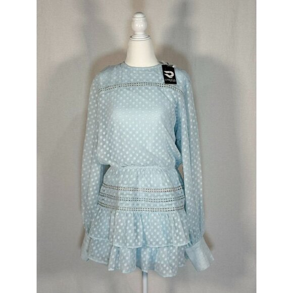 Creea The Label Womens Dress Size S Blue Polka Dot Long Sleeve Europe style - Picture 4 of 12